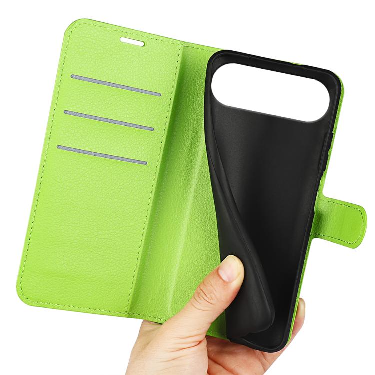 For iPhone Air Litchi Texture Horizontal Flip Leather Phone Case with Holder(Green) - iPhone Air Cases by buy2fix | Online Shopping UK | buy2fix