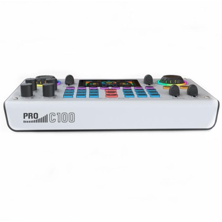 C100 Pro For Streaming / Recording 5 Sound Effects Portable Live Sound Card Audio Mixer(Black) - Live Sound Effects Processors by buy2fix | Online Shopping UK | buy2fix