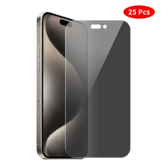 For iPhone 15 Pro JUNSUNMAY 25pcs Privacy Screen Protector Tempered Glass Film