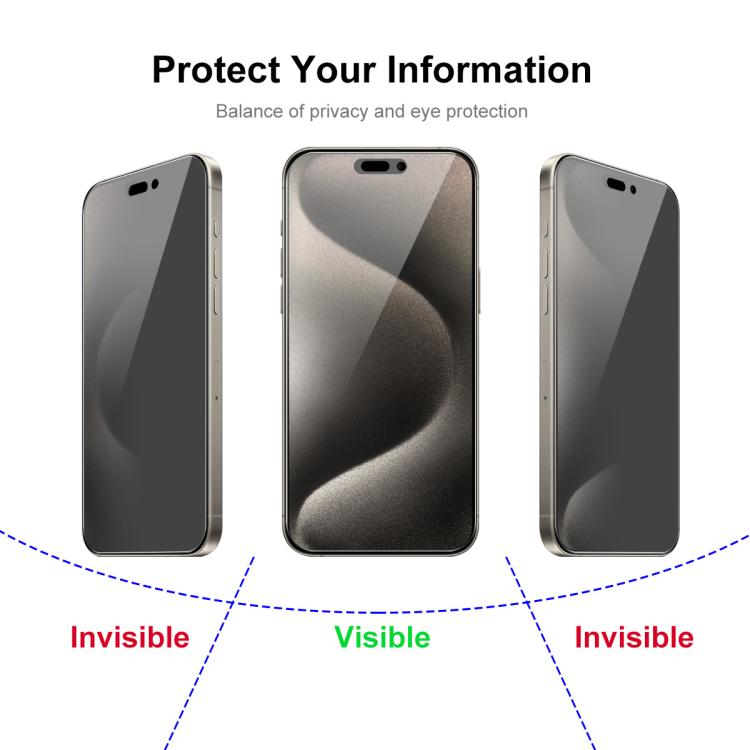 For iPhone 15 Pro JUNSUNMAY 25pcs Privacy Screen Protector Tempered Glass Film - iPhone 15 Pro Tempered Glass by JUNSUNMAY | Online Shopping UK | buy2fix