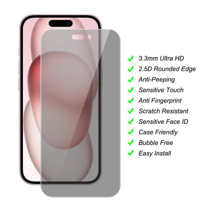 For iPhone 15 Plus JUNSUNMAY 25pcs Privacy Screen Protector Tempered Glass Film - iPhone 15 Plus Tempered Glass by JUNSUNMAY | Online Shopping UK | buy2fix