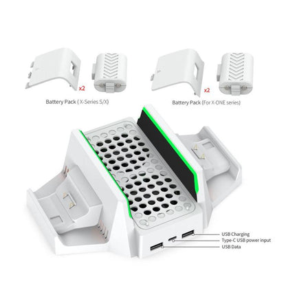 For Xbox Series S / X DOBE TYX-0663 Vertical Cooling Charging Stand Dual Controller Holder Base - Holder by DOBE | Online Shopping UK | buy2fix