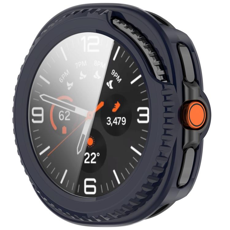 For Samsung Galaxy Watch8 Classic 46mm Tempered Film Integrated PC Watch Cover(Ink Blue) - Watch Cases by buy2fix | Online Shopping UK | buy2fix