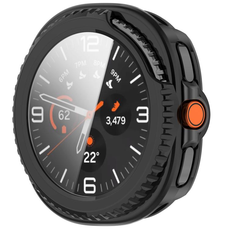 For Samsung Galaxy Watch8 Classic 46mm Tempered Film Integrated PC Watch Cover(Glossy Black) - Watch Cases by buy2fix | Online Shopping UK | buy2fix