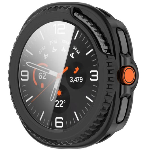 For Samsung Galaxy Watch8 Classic 46mm Tempered Film Integrated PC Watch Cover(Glossy Black) - Watch Cases by buy2fix | Online Shopping UK | buy2fix