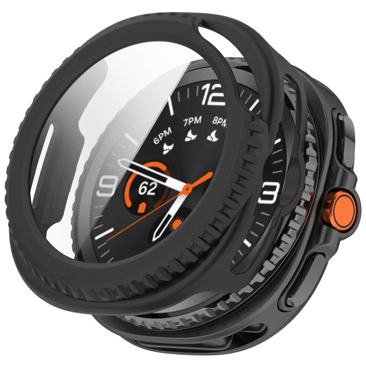 For Samsung Galaxy Watch8 Classic 46mm Tempered Film Integrated PC Watch Cover(Frosted Black) - Watch Cases by buy2fix | Online Shopping UK | buy2fix