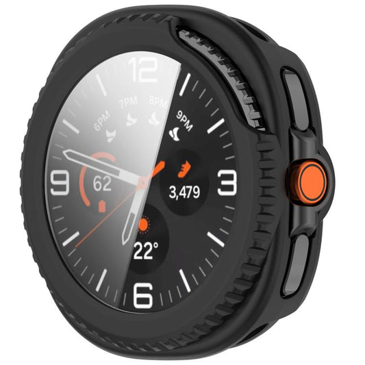 For Samsung Galaxy Watch8 Classic 46mm Tempered Film Integrated PC Watch Cover(Frosted Black) - Watch Cases by buy2fix | Online Shopping UK | buy2fix