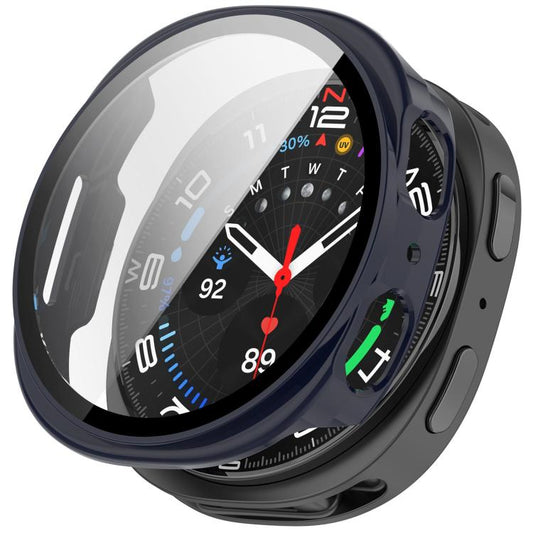 For Samsung Galaxy Watch 8 44mm Tempered Film Integrated PC Watch Cover(Ink Blue) - Watch Cases by buy2fix | Online Shopping UK | buy2fix