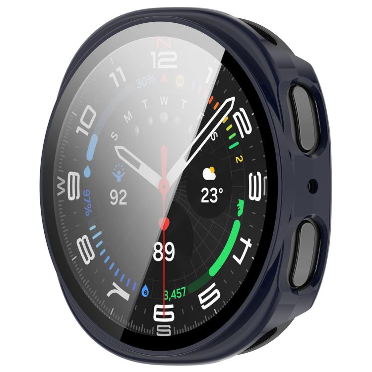 For Samsung Galaxy Watch 8 44mm Tempered Film Integrated PC Watch Cover(Ink Blue) - Watch Cases by buy2fix | Online Shopping UK | buy2fix