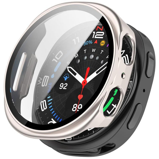 For Samsung Galaxy Watch 8 44mm Tempered Film Integrated PC Watch Cover(Frosted Starlight) - Watch Cases by buy2fix | Online Shopping UK | buy2fix