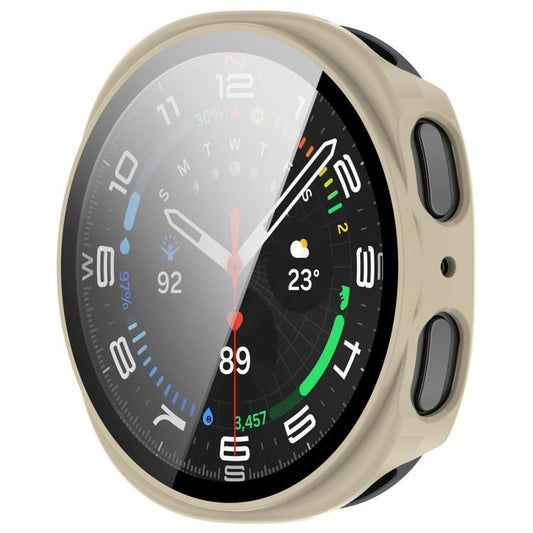 For Samsung Galaxy Watch 8 40mm Tempered Film Integrated PC Watch Cover(Ivory White) - Watch Cases by buy2fix | Online Shopping UK | buy2fix