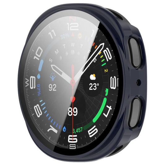 For Samsung Galaxy Watch 8 40mm Tempered Film Integrated PC Watch Cover(Ink Blue) - Watch Cases by buy2fix | Online Shopping UK | buy2fix
