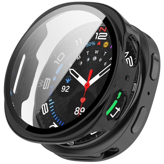 For Samsung Galaxy Watch 8 40mm Tempered Film Integrated PC Watch Cover(Glossy Black) - Watch Cases by buy2fix | Online Shopping UK | buy2fix