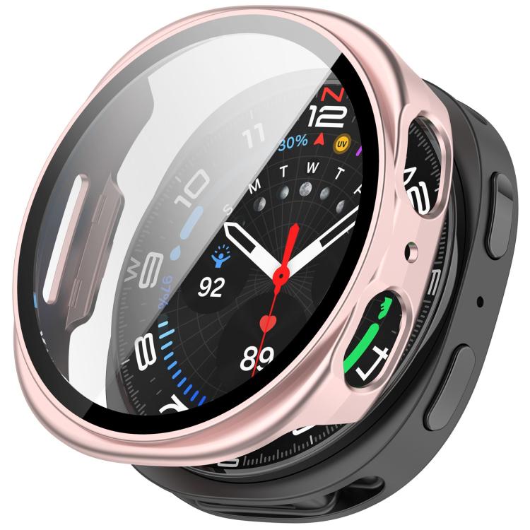 For Samsung Galaxy Watch 8 40mm Tempered Film Integrated PC Watch Cover(Frosted Pink) - Watch Cases by buy2fix | Online Shopping UK | buy2fix