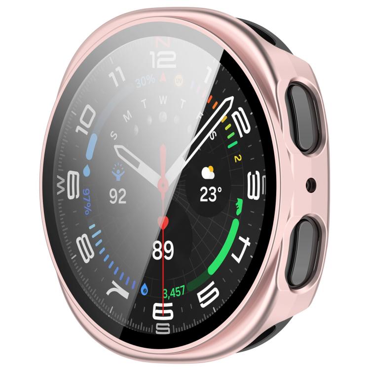 For Samsung Galaxy Watch 8 40mm Tempered Film Integrated PC Watch Cover(Frosted Pink) - Watch Cases by buy2fix | Online Shopping UK | buy2fix