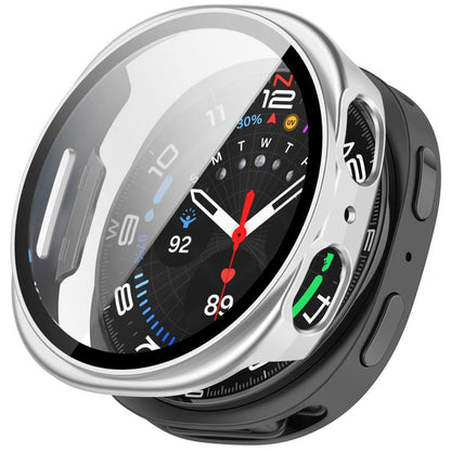 For Samsung Galaxy Watch 8 40mm Tempered Film Integrated PC Watch Cover(Frosted Silver) - Watch Cases by buy2fix | Online Shopping UK | buy2fix