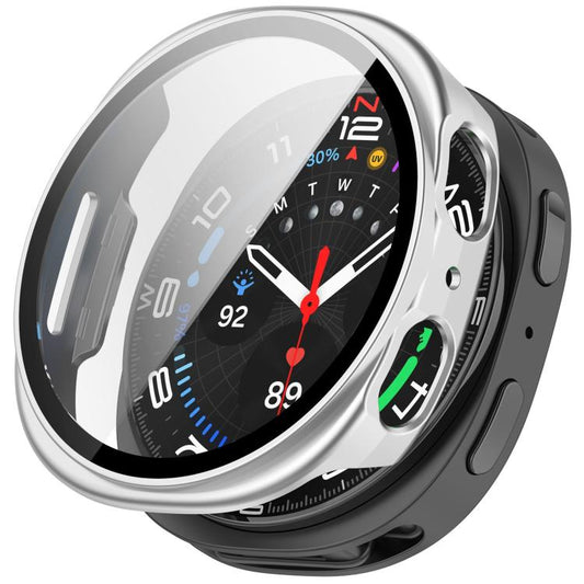 For Samsung Galaxy Watch 8 40mm Tempered Film Integrated PC Watch Cover(Frosted Silver) - Watch Cases by buy2fix | Online Shopping UK | buy2fix
