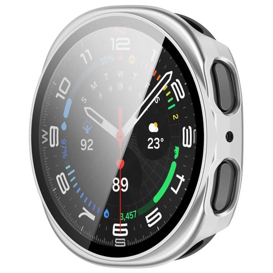 For Samsung Galaxy Watch 8 40mm Tempered Film Integrated PC Watch Cover(Frosted Silver) - Watch Cases by buy2fix | Online Shopping UK | buy2fix