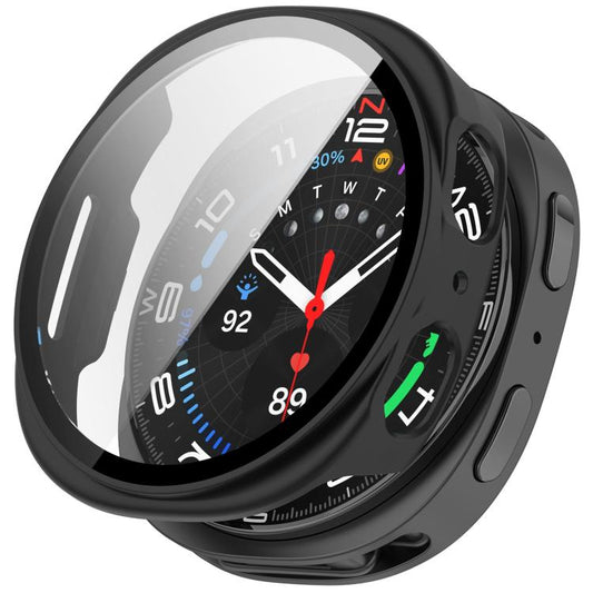 For Samsung Galaxy Watch 8 40mm Tempered Film Integrated PC Watch Cover(Frosted Black) - Watch Cases by buy2fix | Online Shopping UK | buy2fix