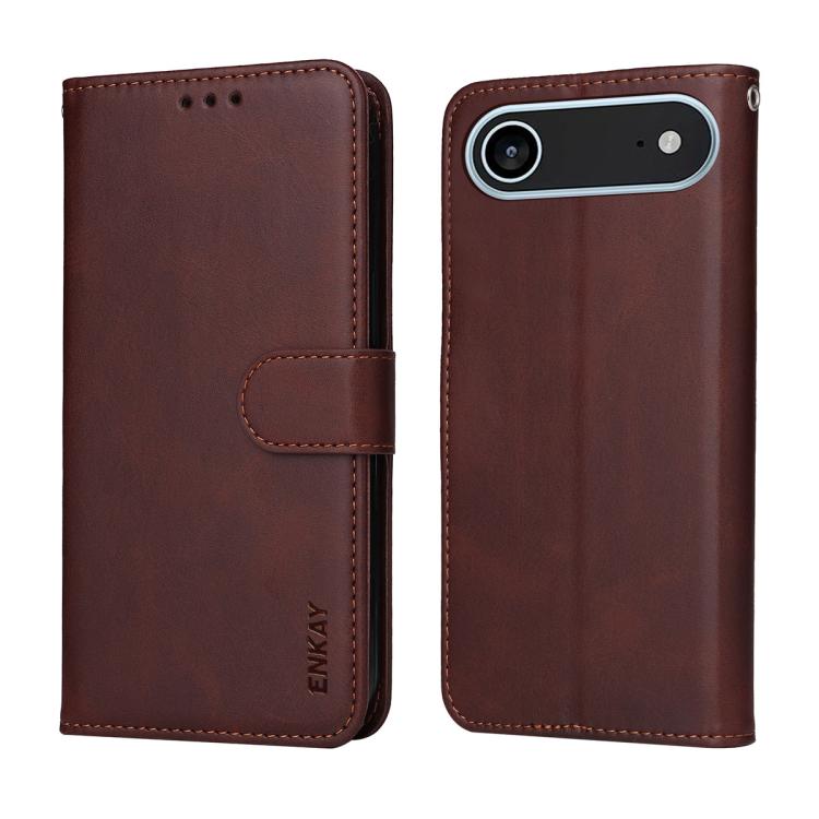 For iPhone Air ENKAY Card Wallet Calf Texture Leather Phone Case with Thickened Glue No White Edge Film(Blue) - iPhone Air Cases by ENKAY | Online Shopping UK | buy2fix