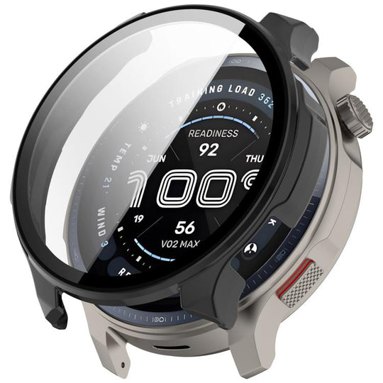 For Amazfit Balance 2 Tempered Film Integrated PC Watch Protective Case(Black)