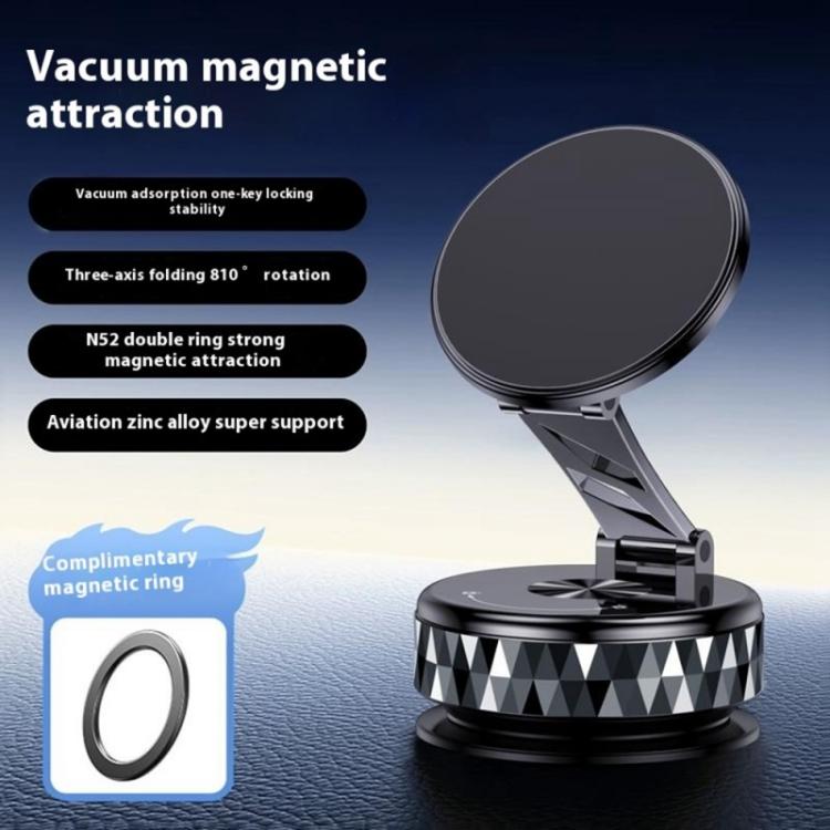 K13 360 Degree Rotation Vacuum Suction Cellphone Holder Magnetic Car Phone Mount(Black) - Universal Car Holders by buy2fix | Online Shopping UK | buy2fix