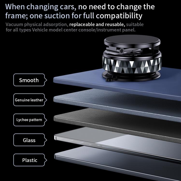 K13 360 Degree Rotation Vacuum Suction Cellphone Holder Magnetic Car Phone Mount(Black) - Universal Car Holders by buy2fix | Online Shopping UK | buy2fix