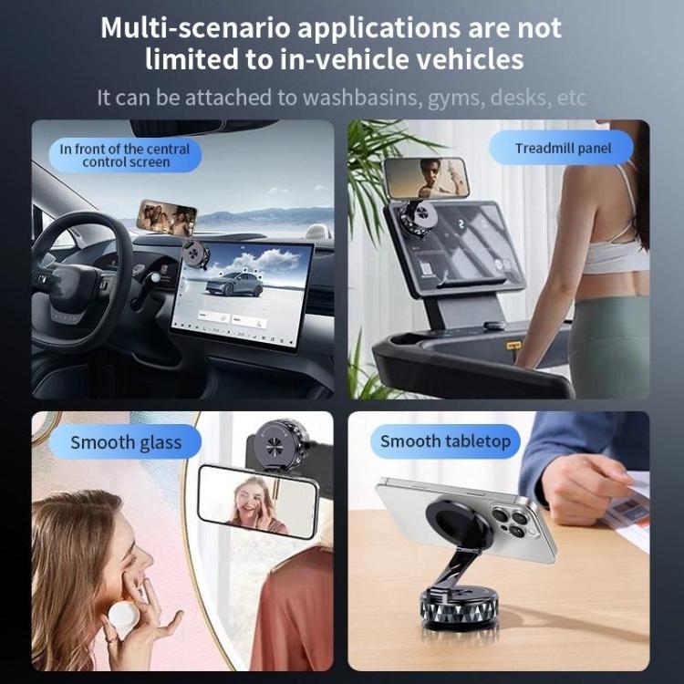 K13 360 Degree Rotation Vacuum Suction Cellphone Holder Magnetic Car Phone Mount(Black) - Universal Car Holders by buy2fix | Online Shopping UK | buy2fix