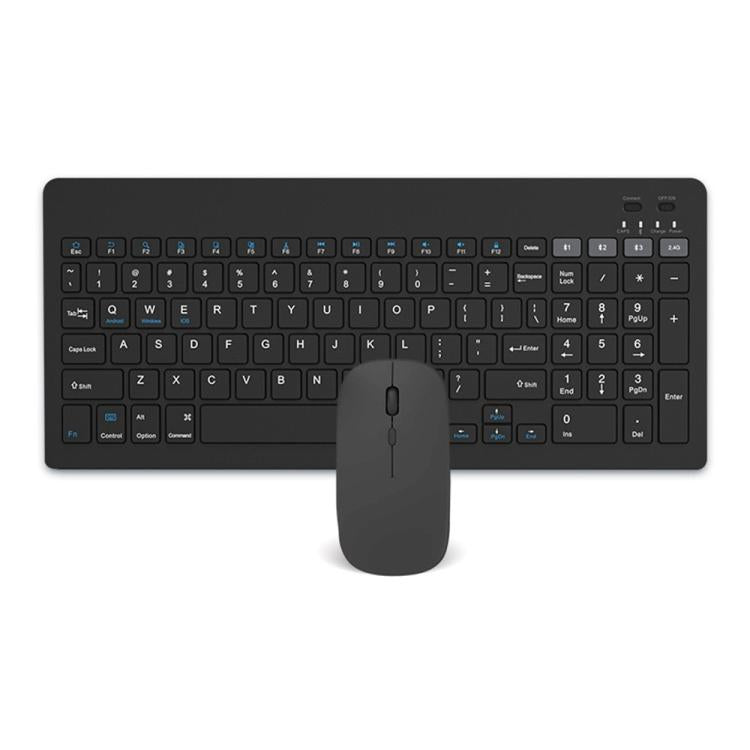 2858+030 Rechargeable Wireless Bluetooth Keyboard Silent Mouse Set with 800/1200/1600 DPI(Black) - Wireless Keyboard by buy2fix | Online Shopping UK | buy2fix