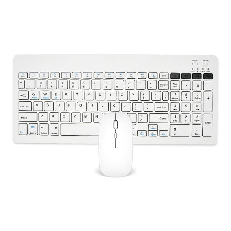 2858+030 Rechargeable Wireless Bluetooth Keyboard Silent Mouse Set with 800/1200/1600 DPI(White) - Wireless Keyboard by buy2fix | Online Shopping UK | buy2fix