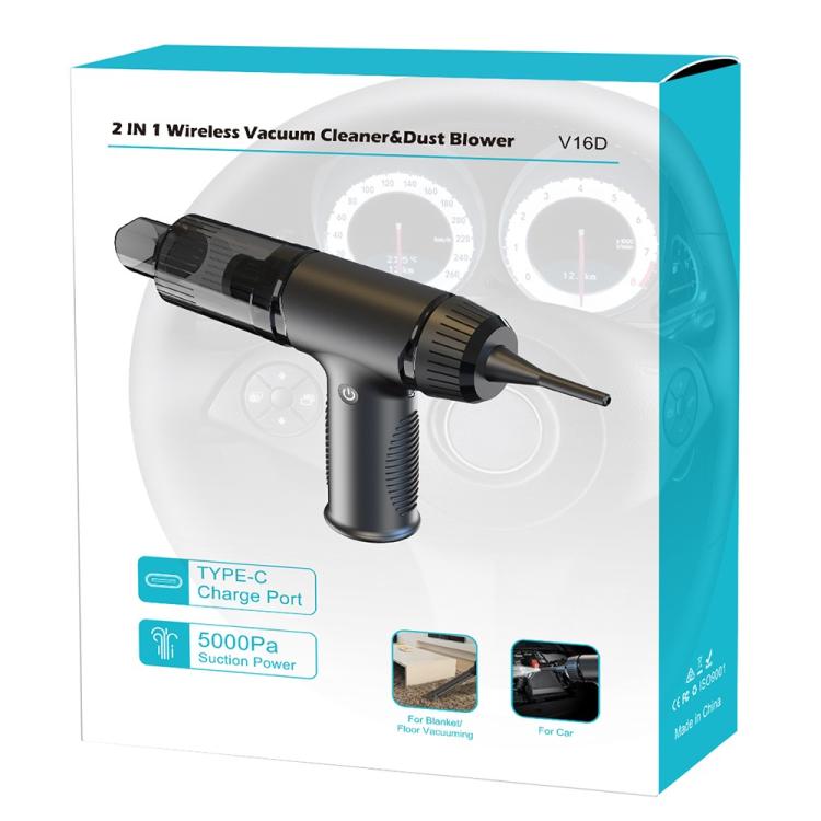 V16D 7 Nozzles 2 in 1 Car Vacuum Cleaner Powerful Suction Rechargeable Handheld Dust Blower - Vacuum Cleaner by buy2fix | Online Shopping UK | buy2fix