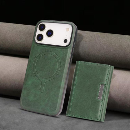 For iPhone 17 Pro Max Kalebol Strong Magnetic MagSafe Tri-Fold Wallet Leather Phone Case(Green) - iPhone 17 Pro Max Cases by Kalebol | Online Shopping UK | buy2fix
