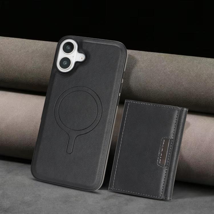For iPhone 17 Kalebol Strong Magnetic MagSafe Tri-Fold Wallet Leather Phone Case(Black) - iPhone 17 Cases by Kalebol | Online Shopping UK | buy2fix