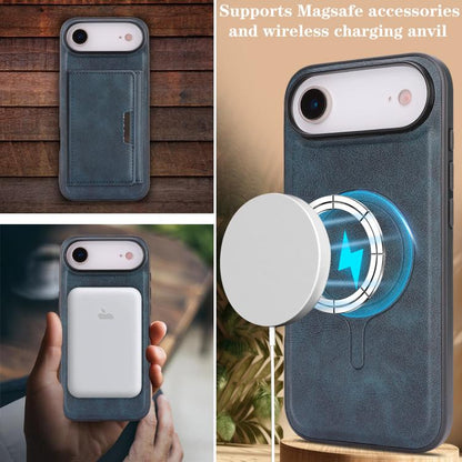 For iPhone Air Kalebol Strong Magnetic MagSafe Tri-Fold Wallet Leather Phone Case(Blue) - iPhone Air Cases by Kalebol | Online Shopping UK | buy2fix