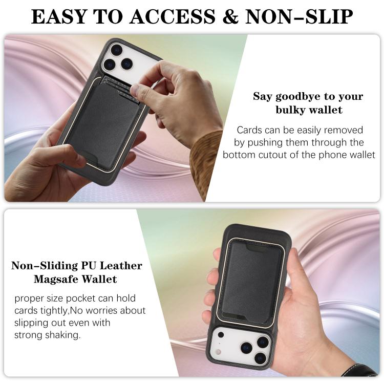 For iPhone 17 Pro Max Kalebol Slim MagSafe Ring Magnetic Card Bag Leather Phone Case(Black) - More iPhone Cases by Kalebol | Online Shopping UK | buy2fix