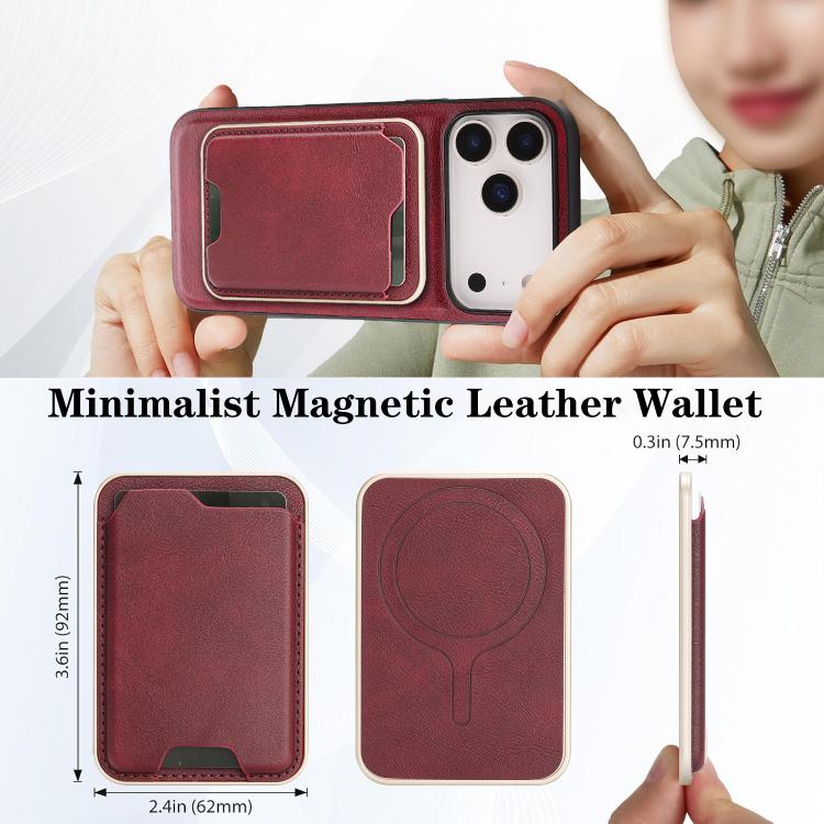 For iPhone 17 Pro Max Kalebol Slim MagSafe Ring Magnetic Card Bag Leather Phone Case(Red) - More iPhone Cases by Kalebol | Online Shopping UK | buy2fix
