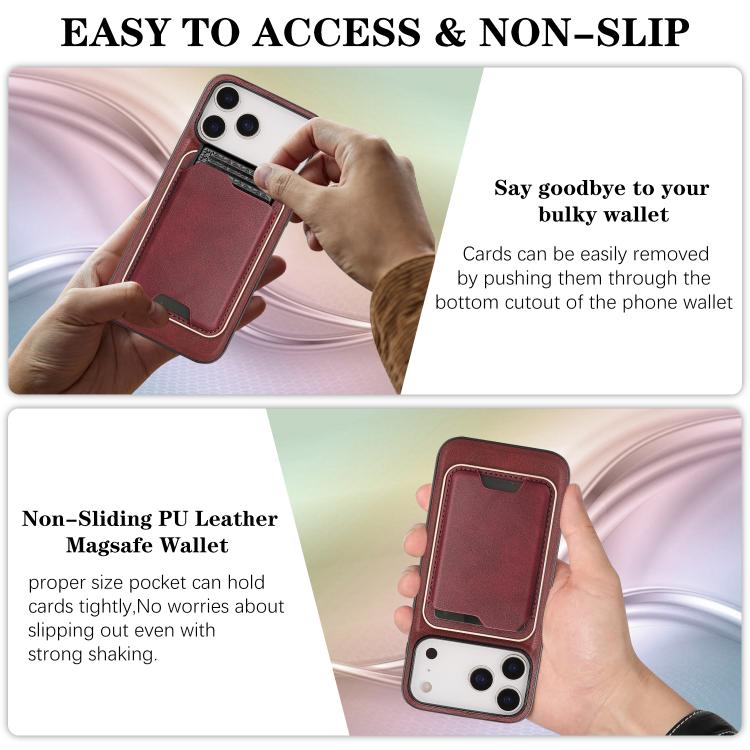 For iPhone 17 Pro Max Kalebol Slim MagSafe Ring Magnetic Card Bag Leather Phone Case(Red) - More iPhone Cases by Kalebol | Online Shopping UK | buy2fix