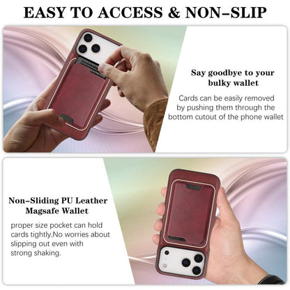 For iPhone 17 Pro Max Kalebol Slim MagSafe Ring Magnetic Card Bag Leather Phone Case(Red) - More iPhone Cases by Kalebol | Online Shopping UK | buy2fix