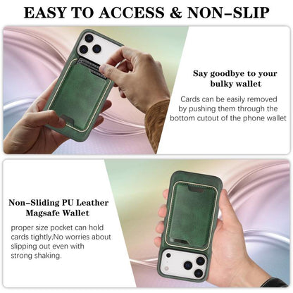 For iPhone 17 Pro Max Kalebol Slim MagSafe Ring Magnetic Card Bag Leather Phone Case(Green) - More iPhone Cases by Kalebol | Online Shopping UK | buy2fix