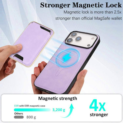 For iPhone 17 Pro Max Kalebol Slim MagSafe Ring Magnetic Card Bag Leather Phone Case(Purple) - More iPhone Cases by Kalebol | Online Shopping UK | buy2fix