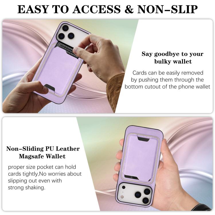 For iPhone 17 Pro Max Kalebol Slim MagSafe Ring Magnetic Card Bag Leather Phone Case(Purple) - More iPhone Cases by Kalebol | Online Shopping UK | buy2fix