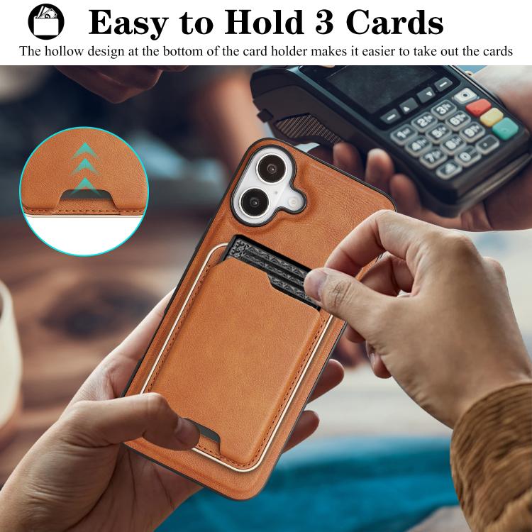 For iPhone 17 Kalebol Slim MagSafe Ring Magnetic Card Bag Leather Phone Case(Brown) - iPhone 17 Cases by Kalebol | Online Shopping UK | buy2fix