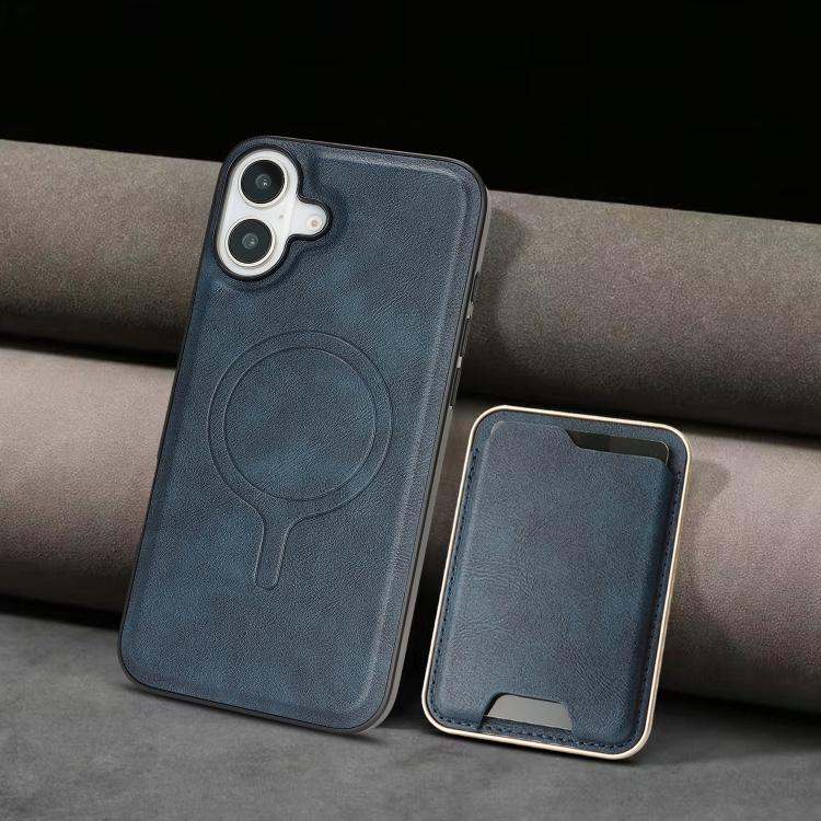 For iPhone 17 Kalebol Slim MagSafe Ring Magnetic Card Bag Leather Phone Case(Blue) - iPhone 17 Cases by Kalebol | Online Shopping UK | buy2fix