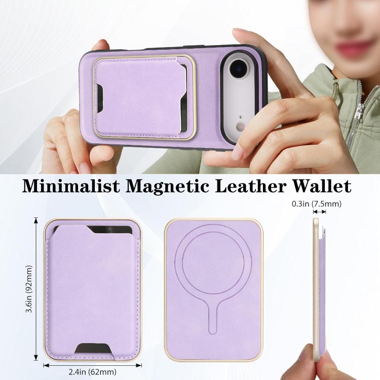 For iPhone 17 Air Kalebol Slim MagSafe Ring Magnetic Card Bag Leather Phone Case(Purple) - iPhone 17 Air Cases by Kalebol | Online Shopping UK | buy2fix