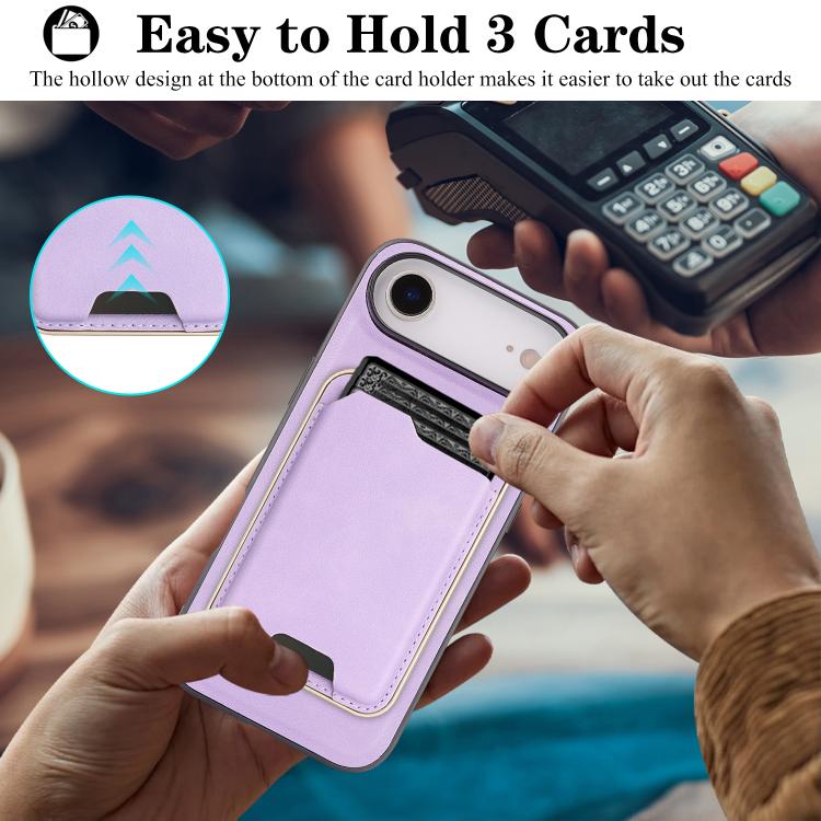 For iPhone 17 Air Kalebol Slim MagSafe Ring Magnetic Card Bag Leather Phone Case(Purple) - iPhone 17 Air Cases by Kalebol | Online Shopping UK | buy2fix