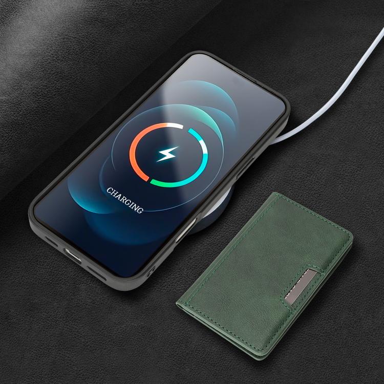 For iPhone 17 Pro Max Kalebol Strong MagSafe Magnetic Two-Fold Card Bag Leather Phone Case(Green) - iPhone 17 Pro Max Cases by Kalebol | Online Shopping UK | buy2fix