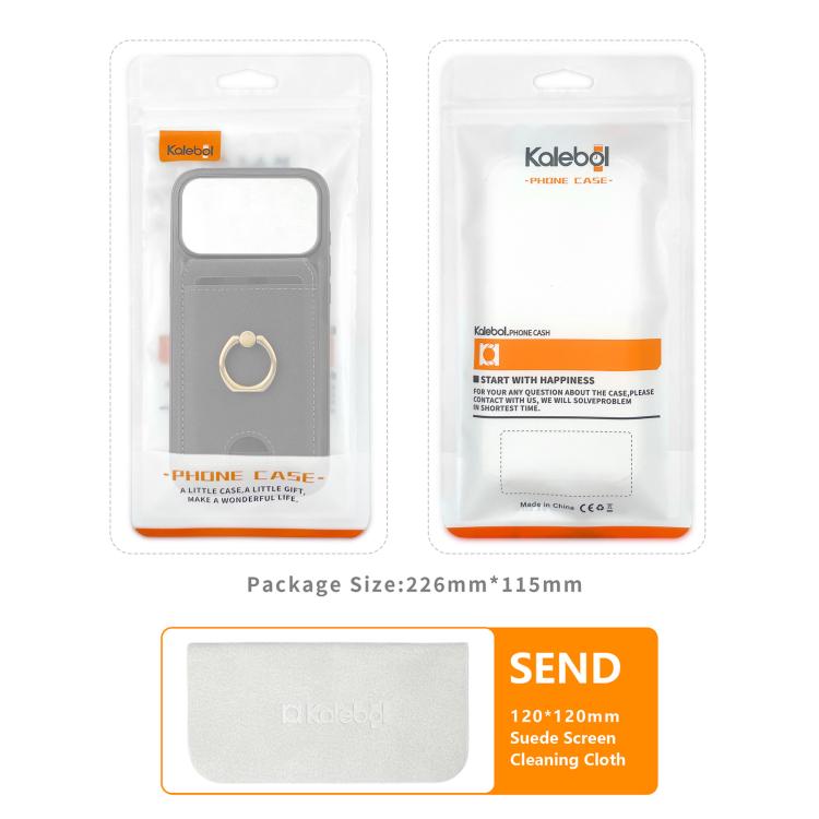 For iPhone 17 Air Kalebol Strong MagSafe Ring Magnetic Card Bag Holder Leather Phone Case(Brown) - iPhone 17 Air Cases by Kalebol | Online Shopping UK | buy2fix