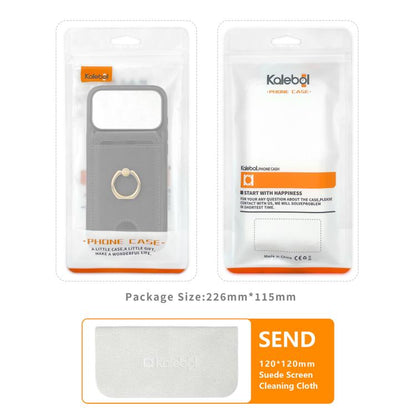 For iPhone 17 Air Kalebol Strong MagSafe Ring Magnetic Card Bag Holder Leather Phone Case(Brown) - iPhone 17 Air Cases by Kalebol | Online Shopping UK | buy2fix