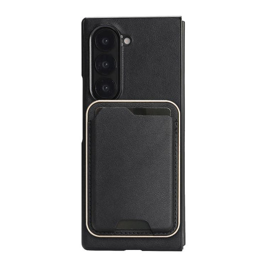 For Samsung Galaxy Z Fold7 Kalebol Slim MagSafe Ring Magnetic Card Bag Leather Phone Case(Black) - Galaxy Z Fold7 5G Cases by Kalebol | Online Shopping UK | buy2fix