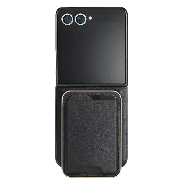For Samsung Galaxy Z Flip7 Kalebol Slim MagSafe Ring Magnetic Card Bag Leather Phone Case(Black) - Galaxy Z Flip7 5G Cases by Kalebol | Online Shopping UK | buy2fix